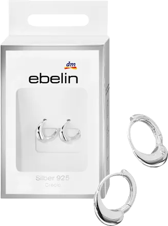 ebelin Hoop earrings, 925 sterling silver, teardrop shape, 2 pieces