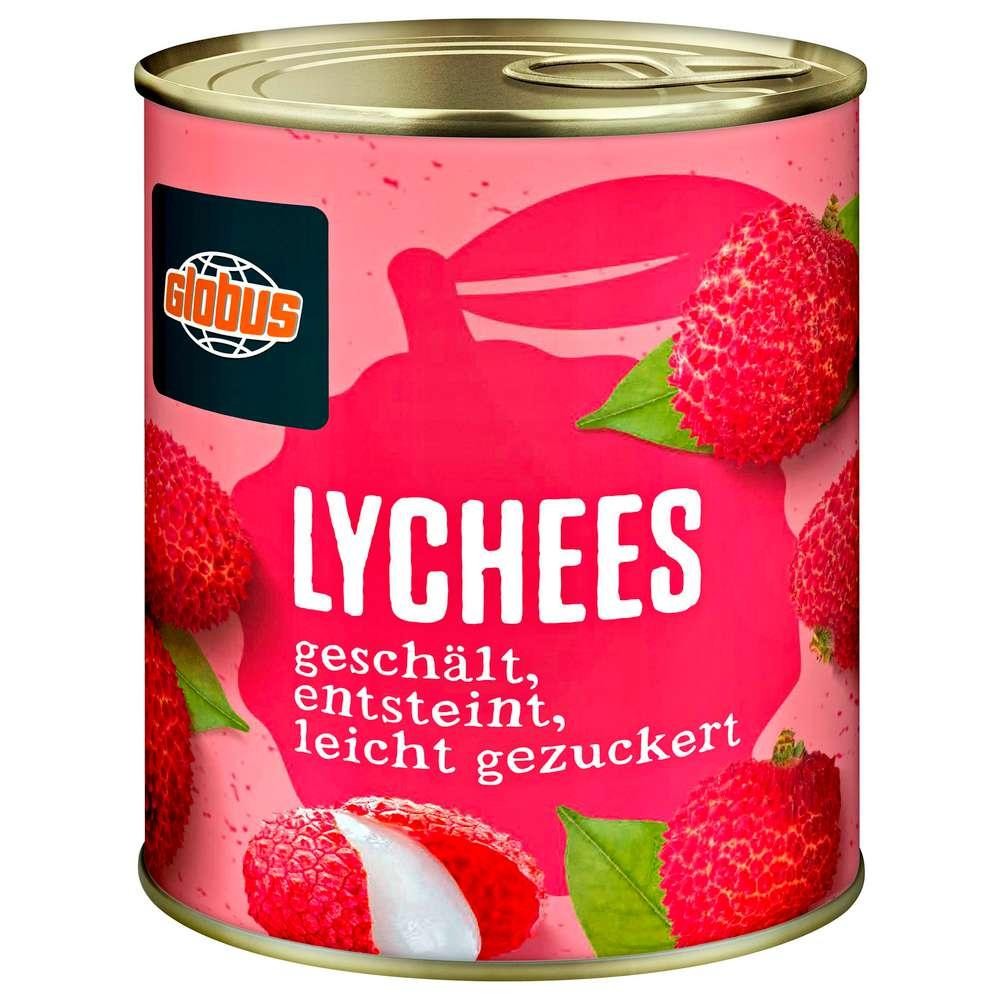 GLOBUS Lychees, peeled, pitted, lightly sugared