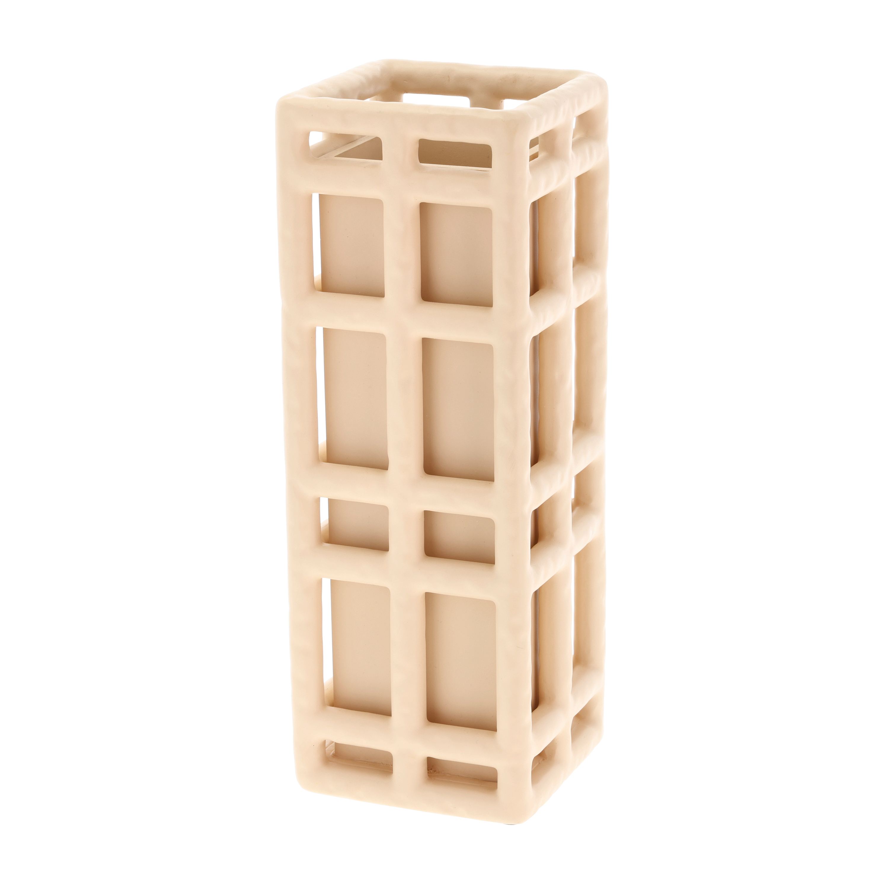 Villa Collection Lyng Vase 11 x 11 x 30cm, Beige