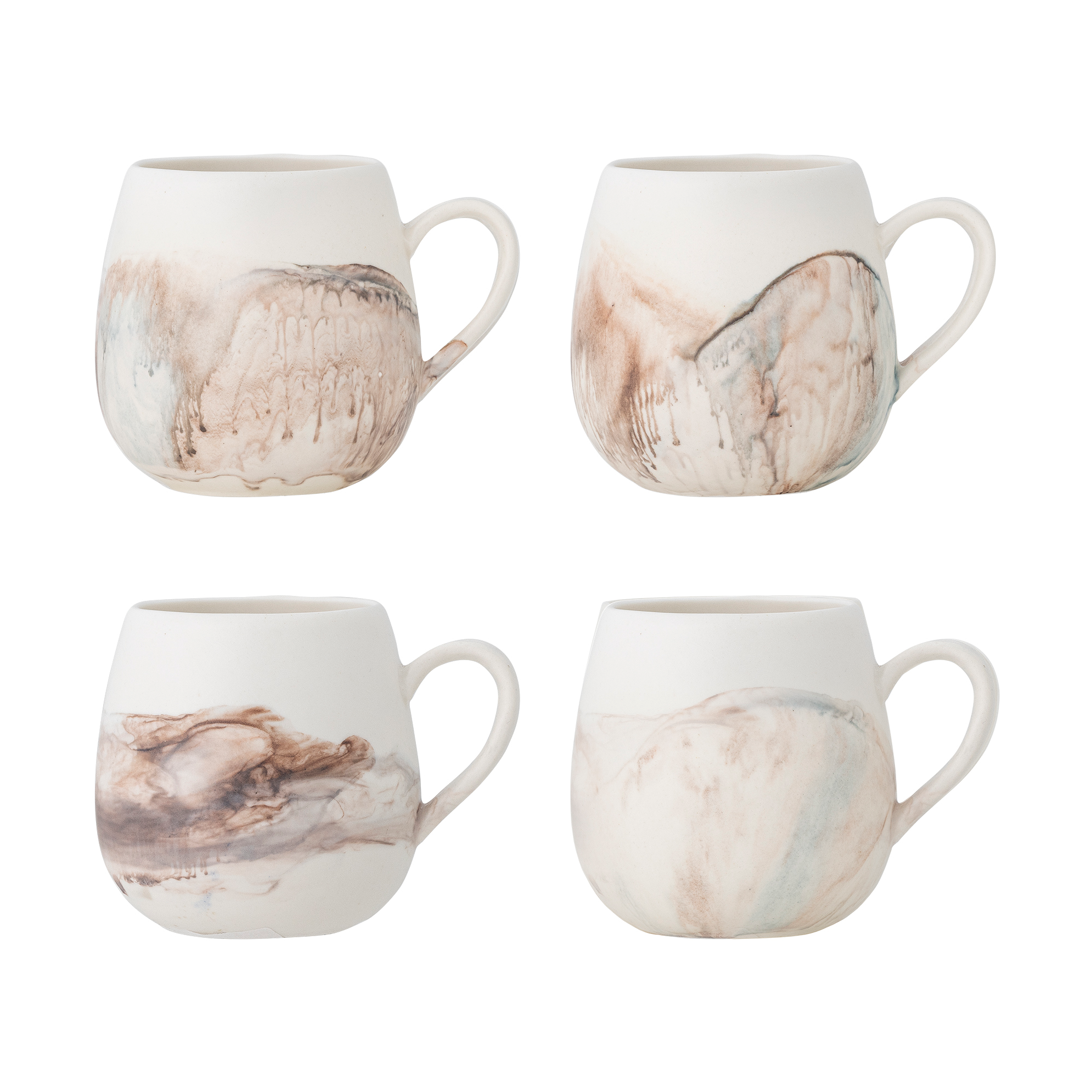 Bloomingville Lyre Mug 4-piece set, Brown