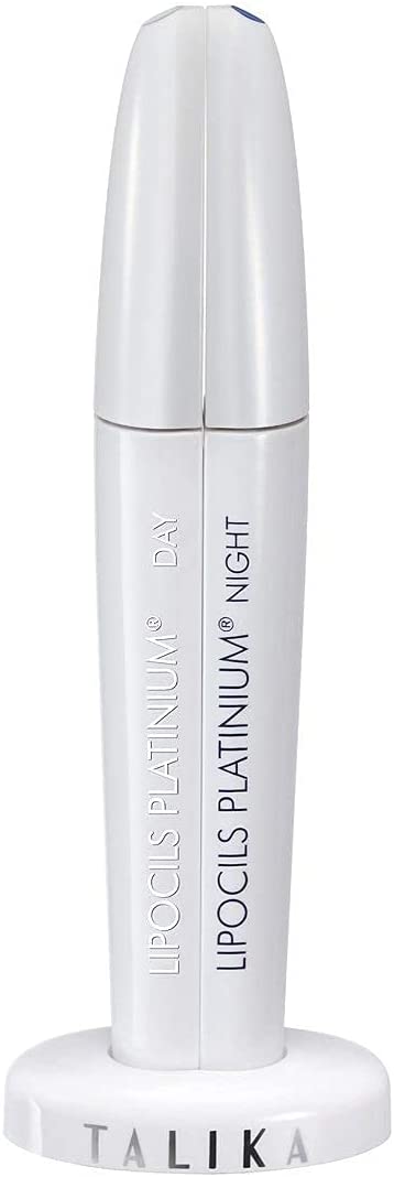 Lipocils Platinium - Talika - Eyelash Multiplier 2-in-1 Day & Night Serum - Growth Enhancement, Thicker and Pigmented Eyelashes - Easy to Use with Brush, Foam Tip + Brush - 10ml