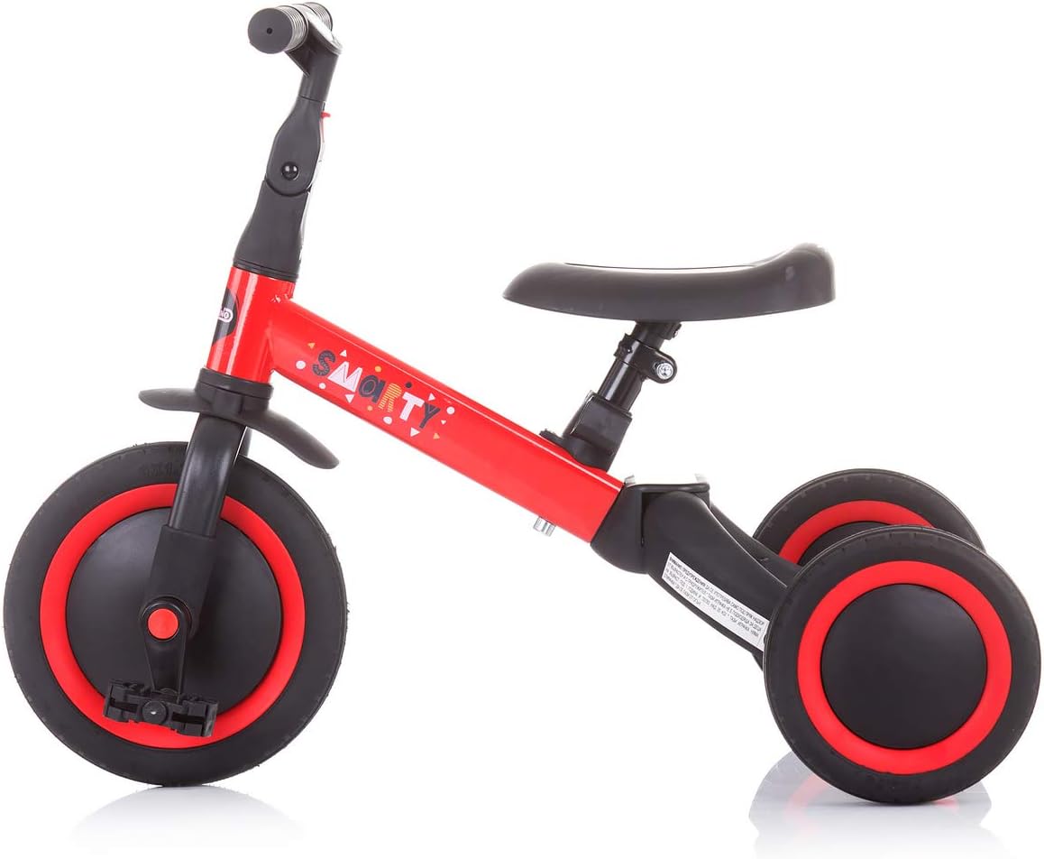 Chipolino Smarty 2-in-1 Wheel Rubber Tyre Convertible Pedals Adjustable Colour: Red