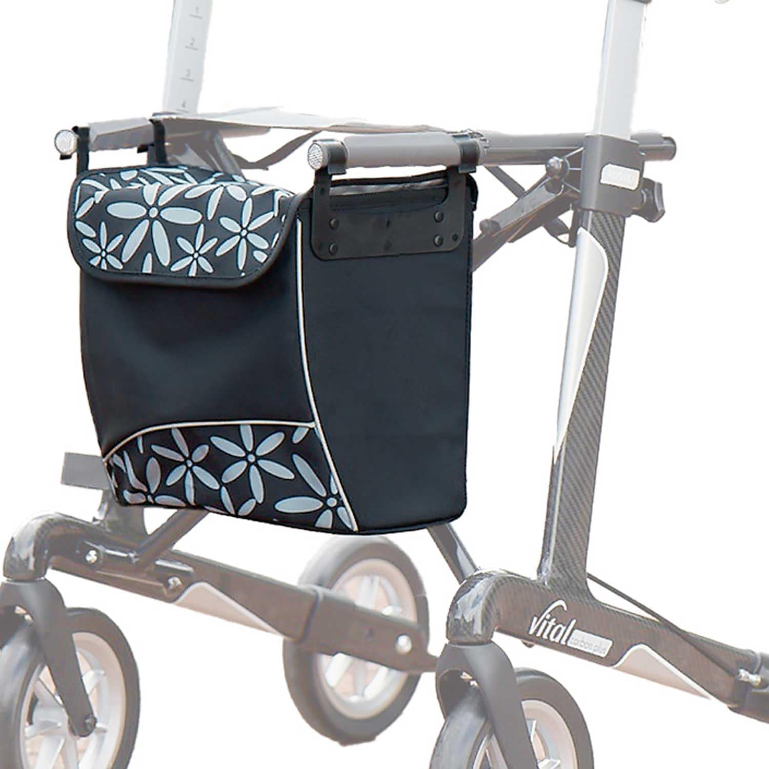 Russka Case with Magnetic Closure for Elan Classic/Plus Ornament Rollator Black