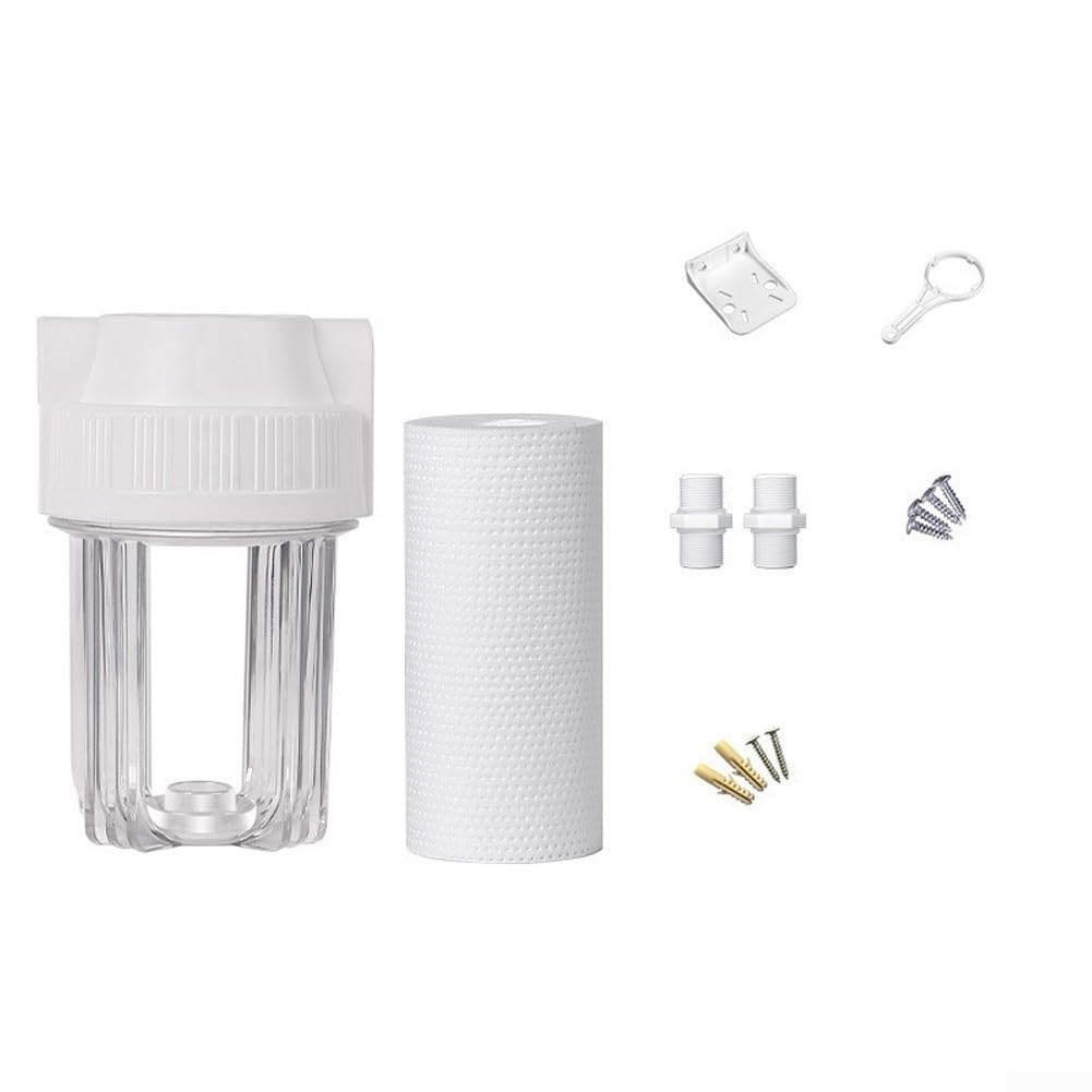 12.7 cm water filter bottle, PET construction, transparent body for easy monitoring, durable pre-filter, suitable for multiple household water purification setups (1.27 cm)