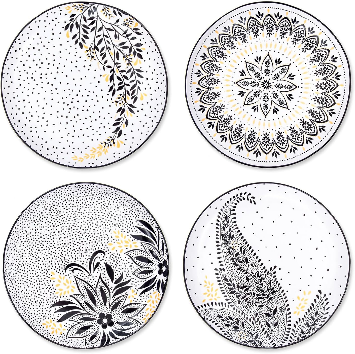 Portmeirion Home & Gifts Sara Miller London Artisanne Noir 8" Salad Plate, Gold