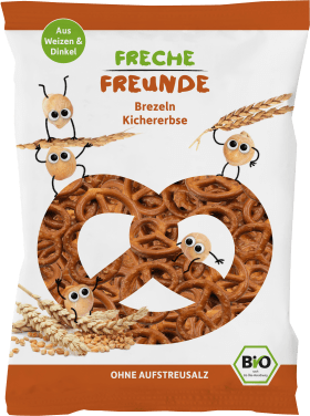 FRECHE FREUNDE Snack cheeky pretzels chickpea, 75 g