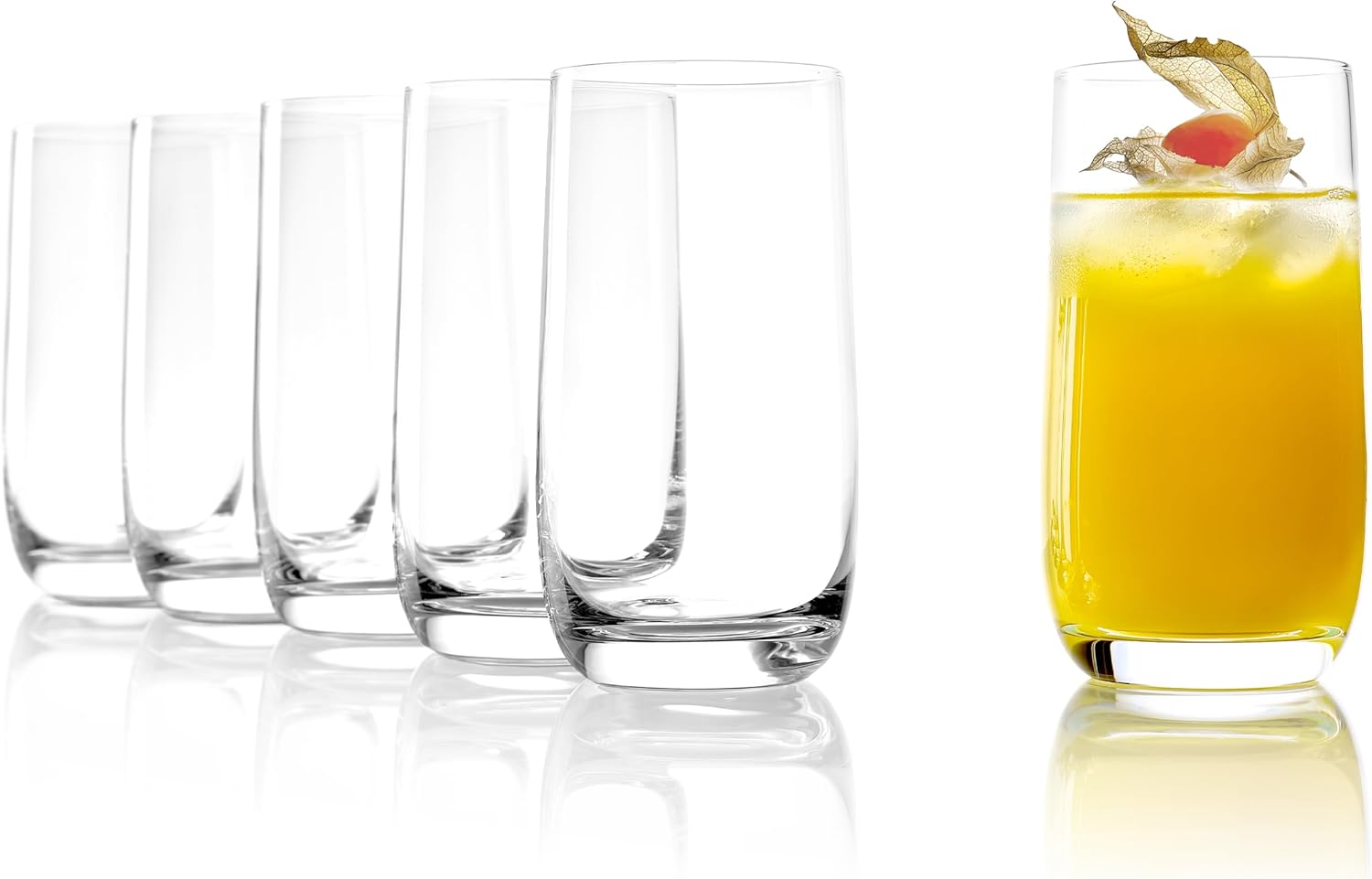 Stölzle Lausitz Weinland Juice Glasses, Set of 6, 315 ml, High-Quality All-Round Glasses for Juice, Water & Cocktails, Simple Crystal Glass Water Glasses, Dishwasher & Shockproof, Made in Germany