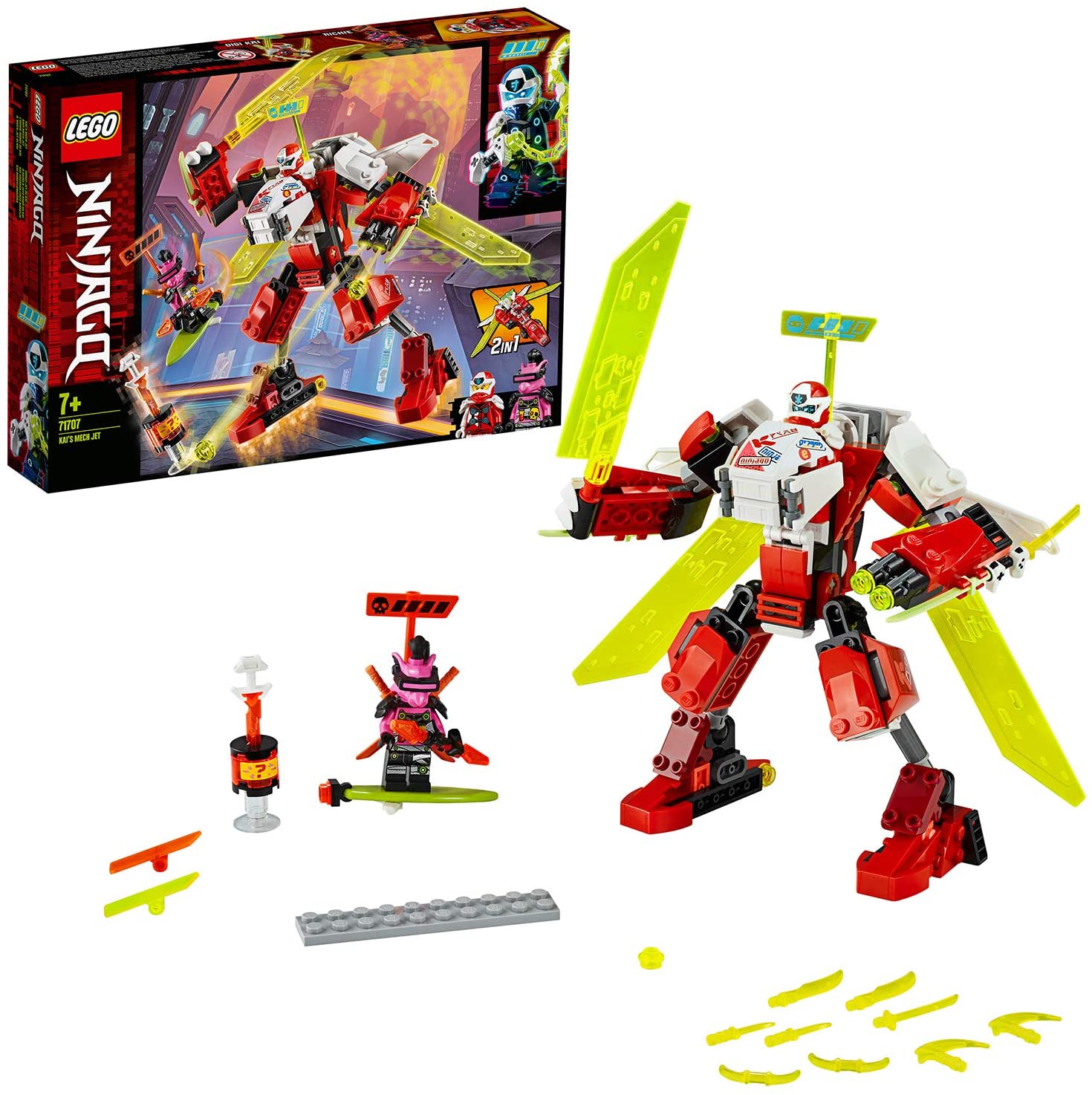 Lego Ninjago Lego 71707 Ninjago Kais Mech Jet 2-In-1 Building Set