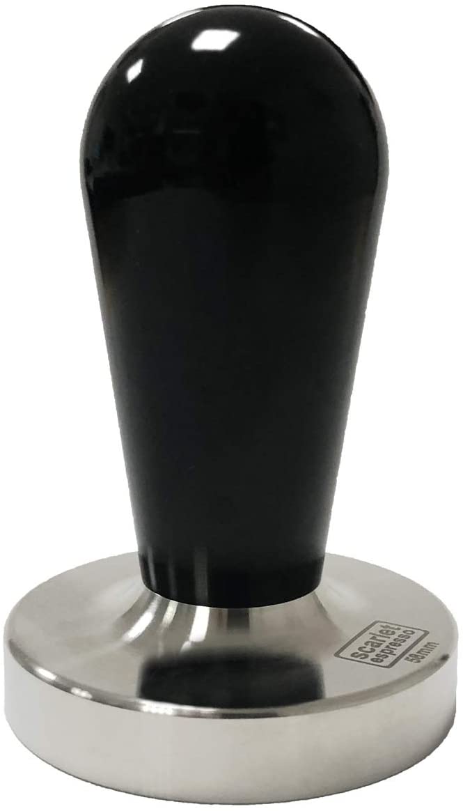 scarlet bijoux Scarlet Espresso | Elegant Tamper for Barista; with ergonomic handle made of aluminium and precision-manufactured stainless steel base; for perfect extraction with portafilter machines (51 mm)