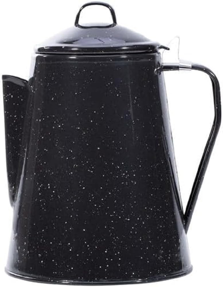 Mil-Tec Unisex - Adult Enamel M.Percolator Coffee Pot, Black, One Size