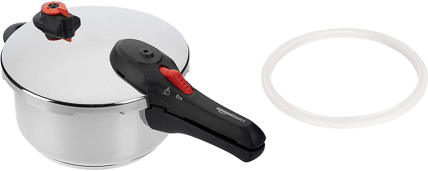 AmazonBasics Amazon Basics Stainless Steel Pressure Cooker - Suitable for Induction Cookers - 4 Litres