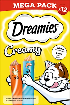 Dreamies Cat treat Creamy with chicken & salmon (12 pieces), 120 g