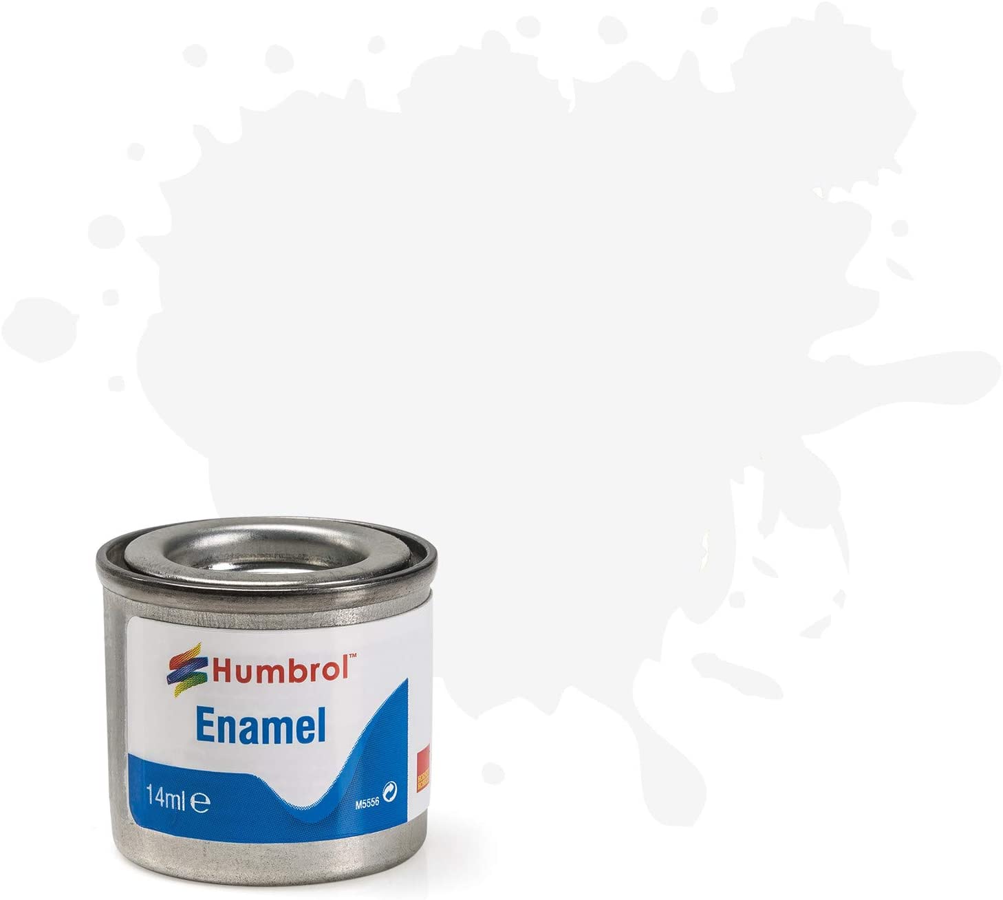 Humbrol 14ml No.1 Paint Tin Enamel Paint 130 (White Satin)
