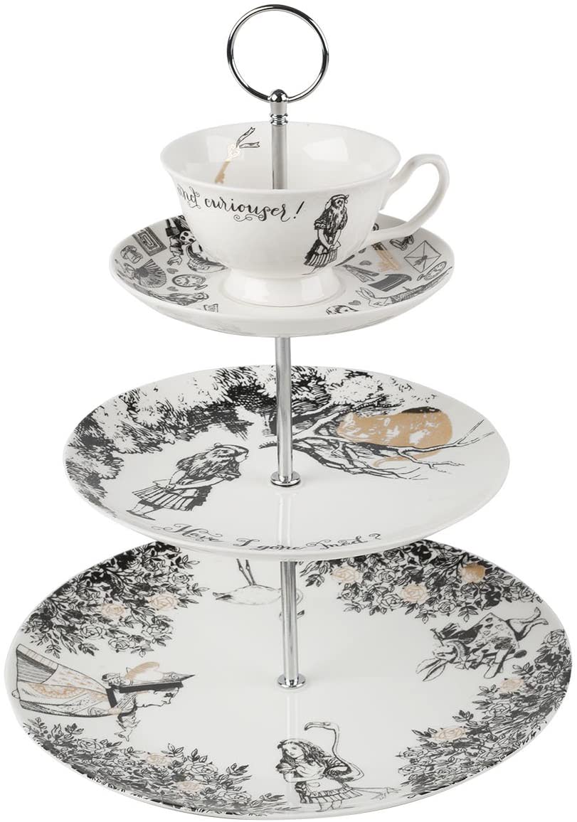 CREATIVE TOPS V & A Set of 3 Palmers Silk Serving Bowls, 4.4\" (4½), Bone China, One Size