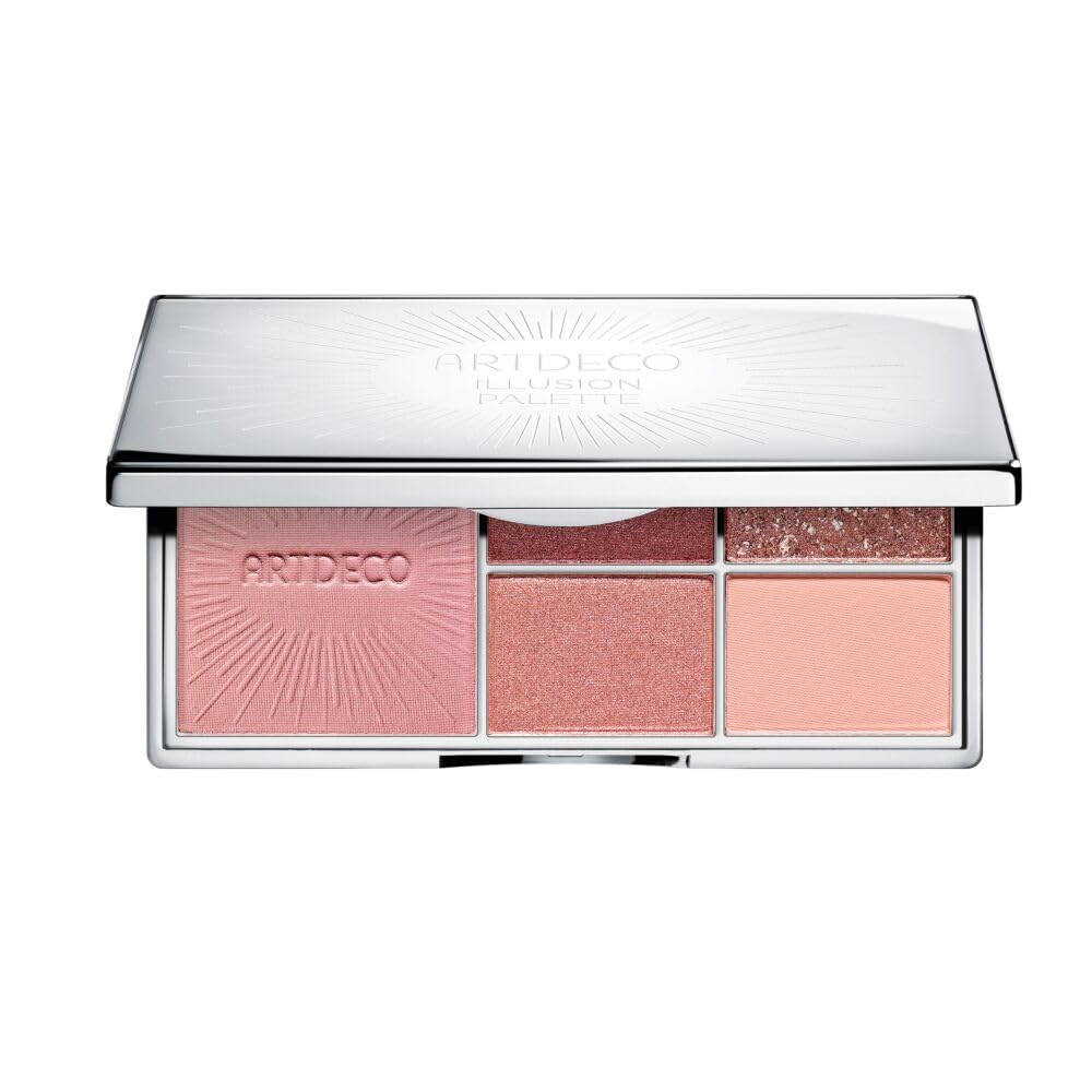 ARTDECO Illusion Palette for Cheeks & Eyes - Must Have Palette of Four Eyeshadows and a Blusher with Integrated Mirror - 1 x 1 Piece