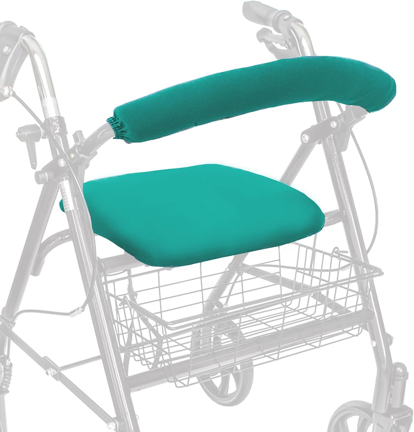 Top Glides Universal Rollator Seat and Backrest Covers (Teal Green)