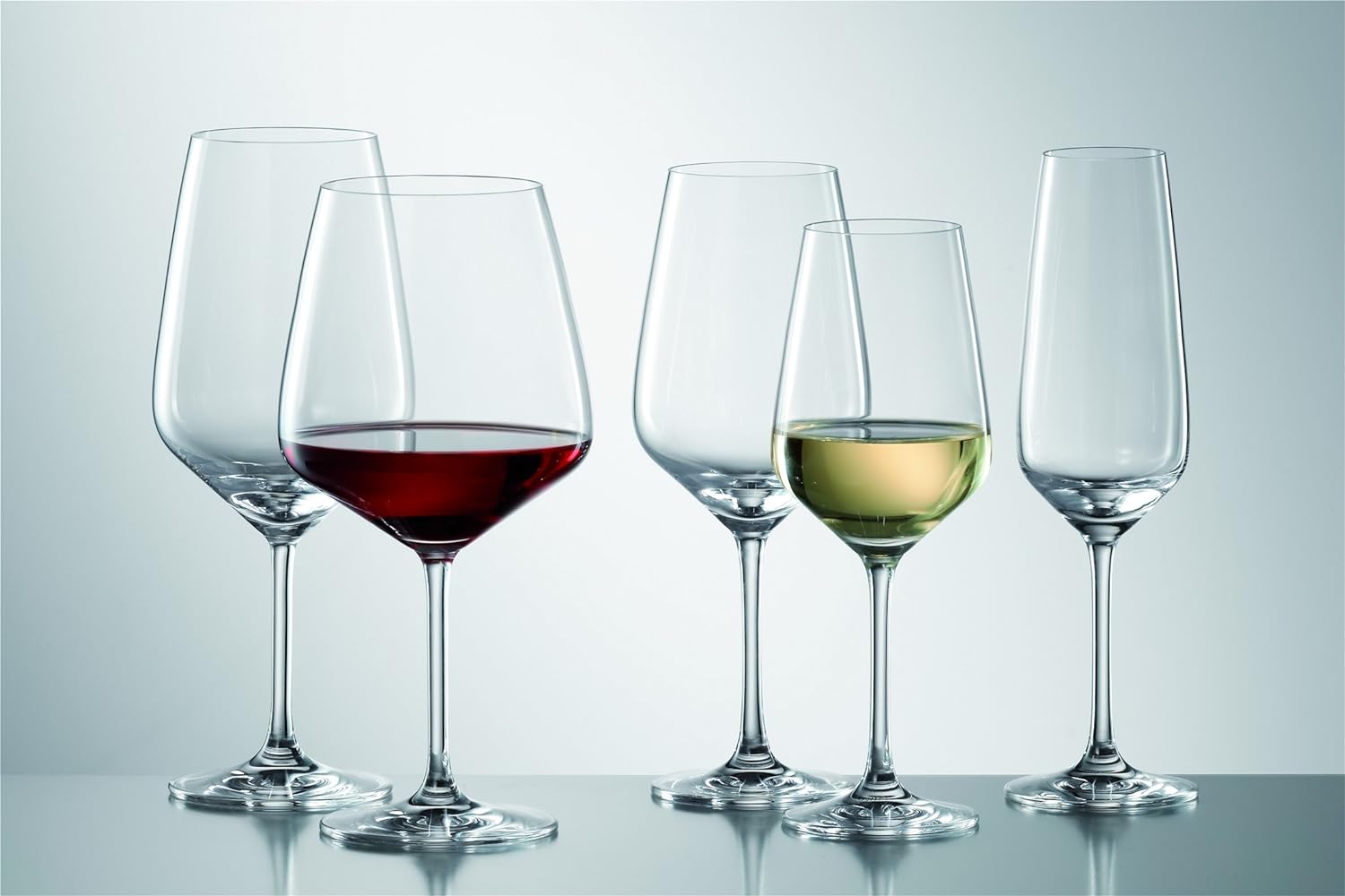 Schott Zwiesel 106296 Beer Glass, Glass, Transparent, 6 Units & Button Red Wine Glass, Pack of 6