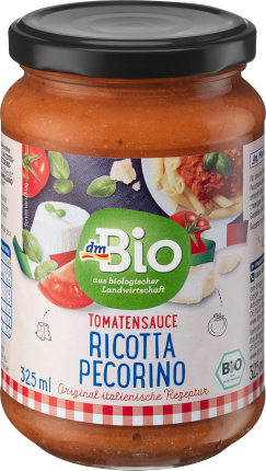 dmBio Sauce, Tomatensauce Ricotta & Pecorino, 325 ml