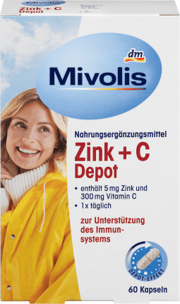 Mivolis Zinc + C Depot capsules 60 pcs., 37 g