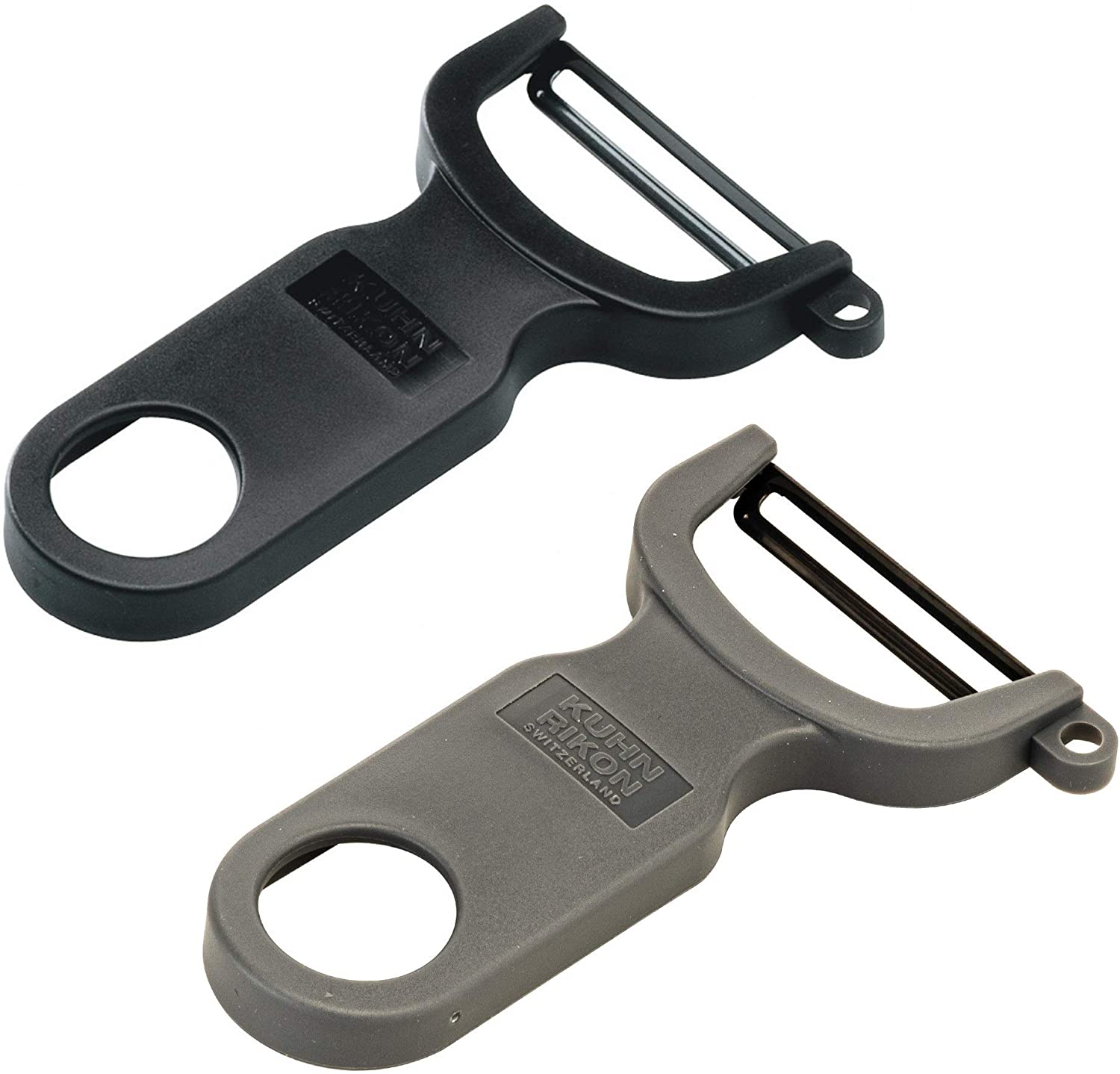 Kuhn Rikon Swiss 22998 Peeler Set of 2 Plastic Black / Grey