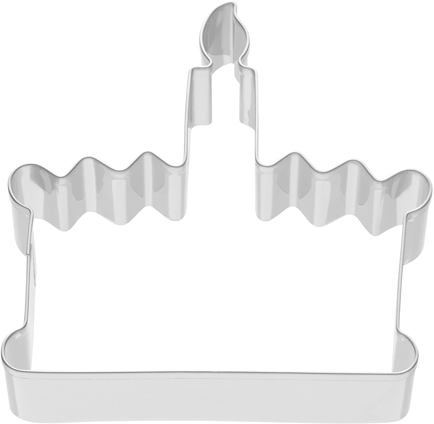 Kaiser Cookie Cutter Birthday Cake Stainless Steel Cookie Cutter for Biscuits, 8 x 8 x 2.5 cm
