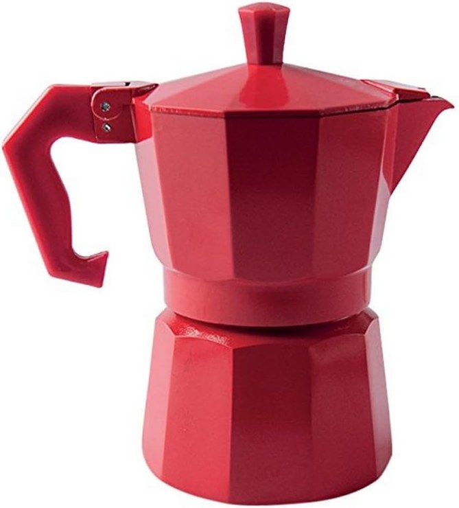 Excèlsa Chicco Color Espresso Maker, 3 Cup, Red