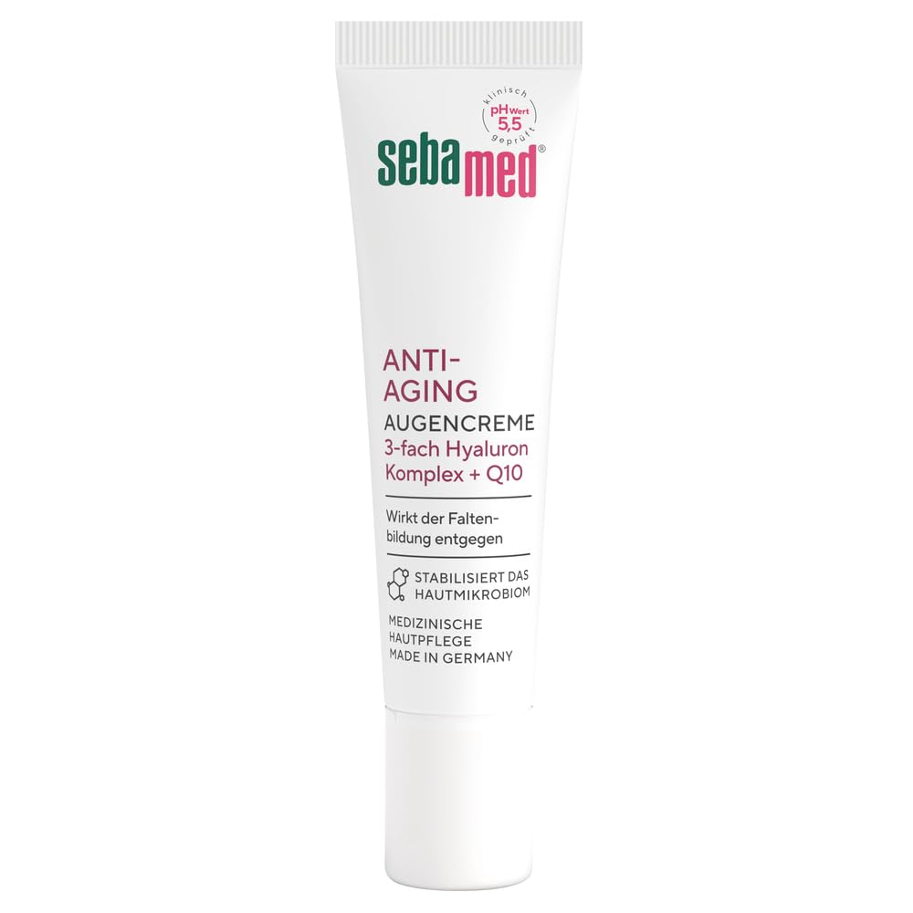 SEBAMED Anti-Ageing Eye Cream Q10, Eye Care with Hyaluronic Acid & Phyto Peptides, Against Wrinkles and Dark Circles, for Men and Women, Wrinkle Smoothing at 81%* Confirmed (Pack of 2)