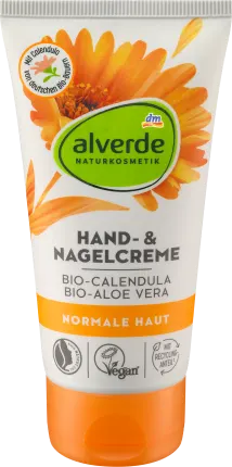 alverde NATURKOSMETIK Hand & nail cream Bio Calendula & Bio Aloe Vera, 75 ml