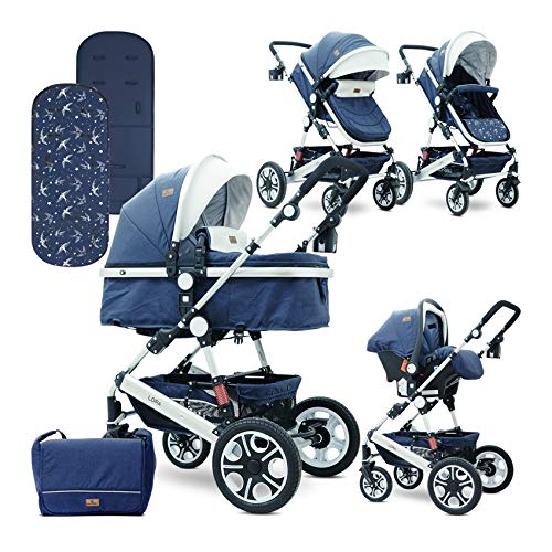 Lorelli Lora 2-in-1 Combi Pushchair - Blue