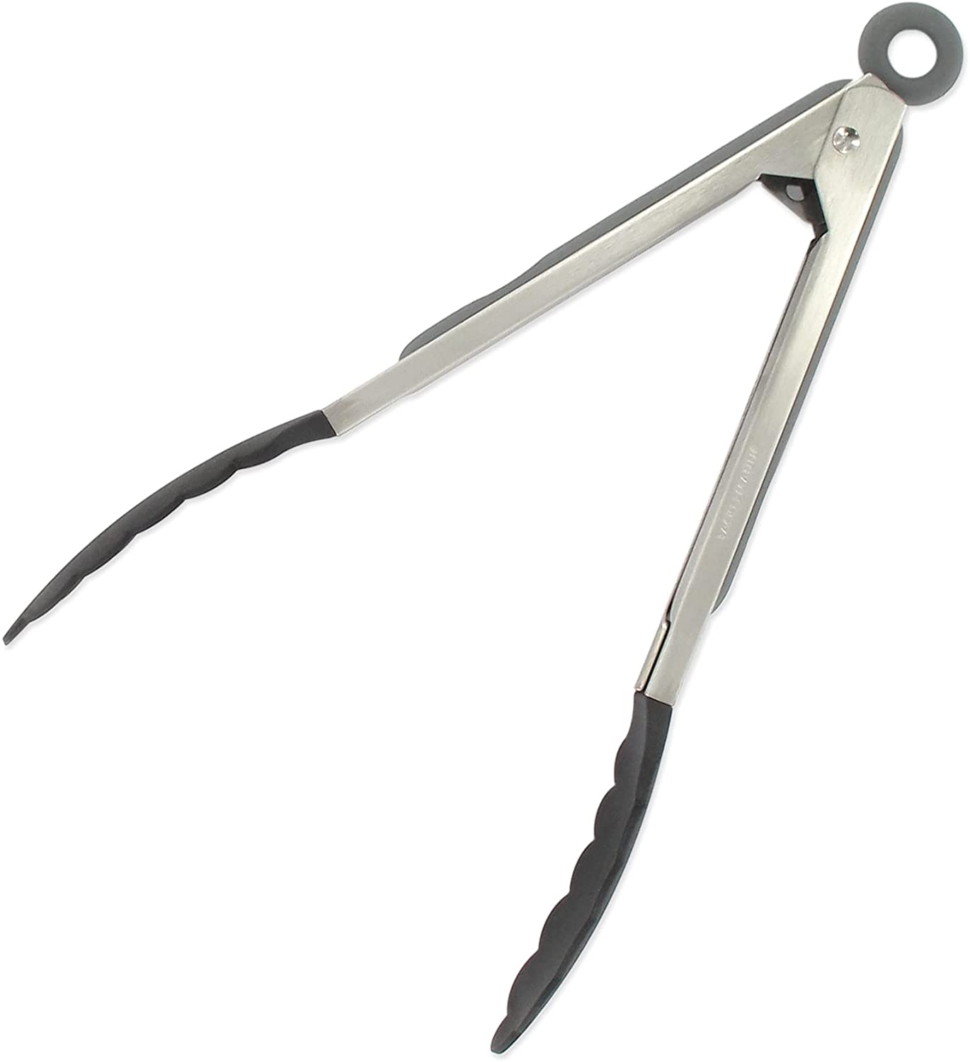 Fackelmann Multi-Purpose Tongs Stainless Steel Kitchen and Barbecue Tongs for Coated Pots and Pans (Colour: Silver/Black), Quantity: 1 piece., 27 cm
