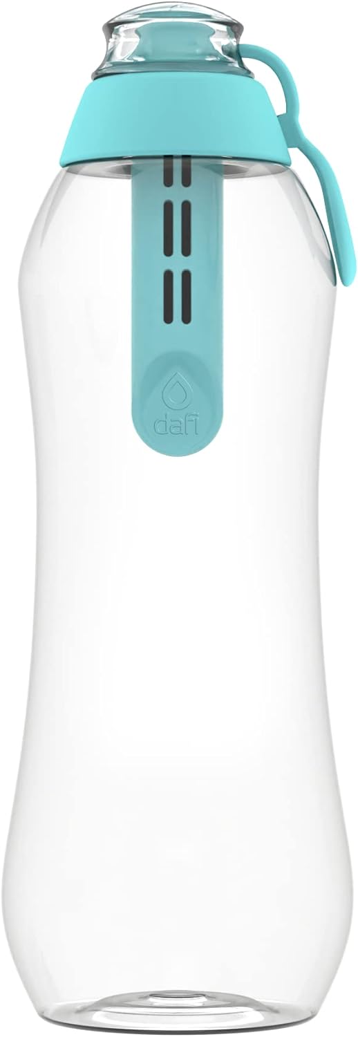 DAFI Store DAFI Water Bottle with Filter 0.7 L, Mint - Water Bottle with Water Filter, BPA-Free, Sports Bottle with Filtered Water for Travel - Filter Bottle Outdoor + Activated Carbon Filter Straw