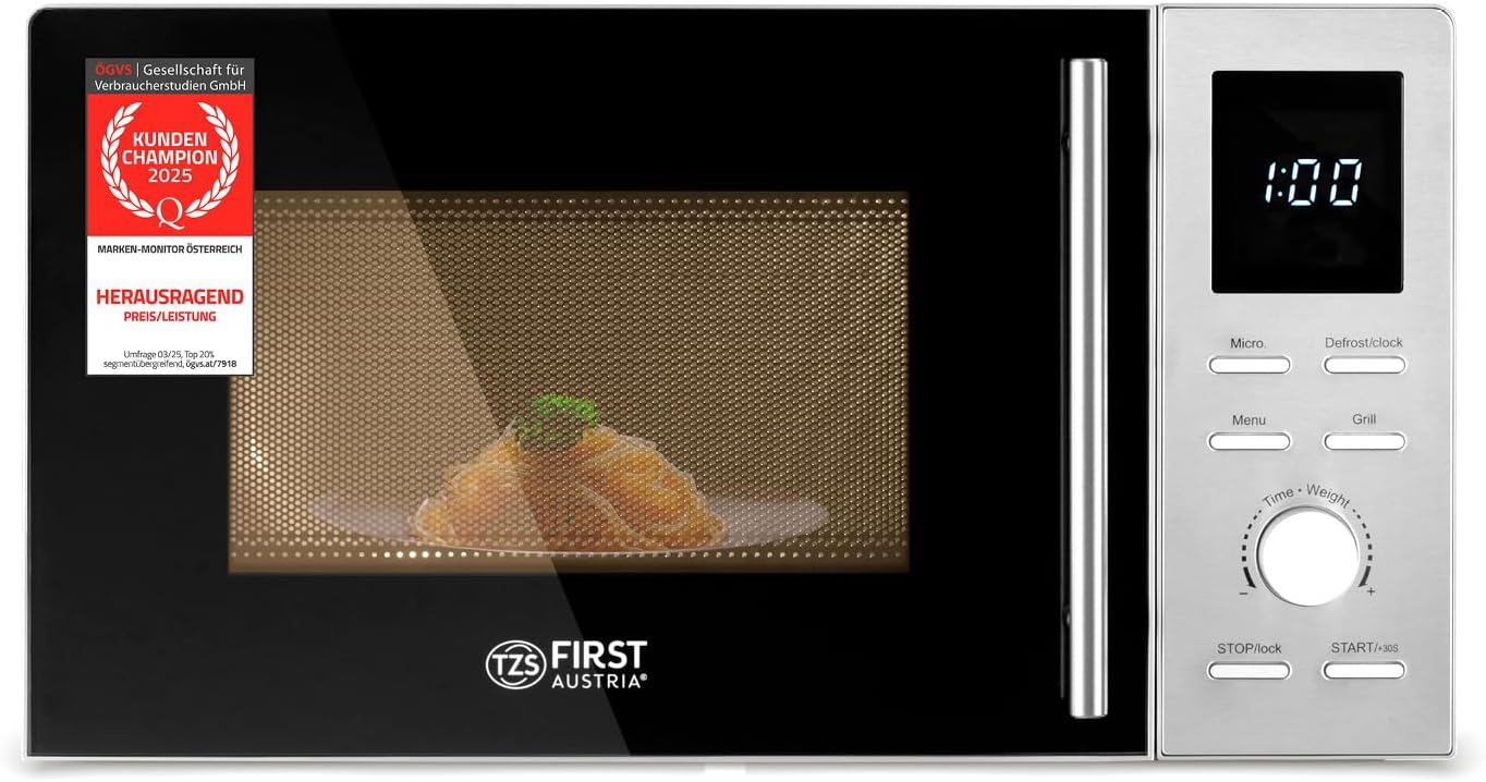 20 Litre Microwave with Grill, Pizza and Channel 1200 Watt Microwave/8 Automatic Programs/Microwave