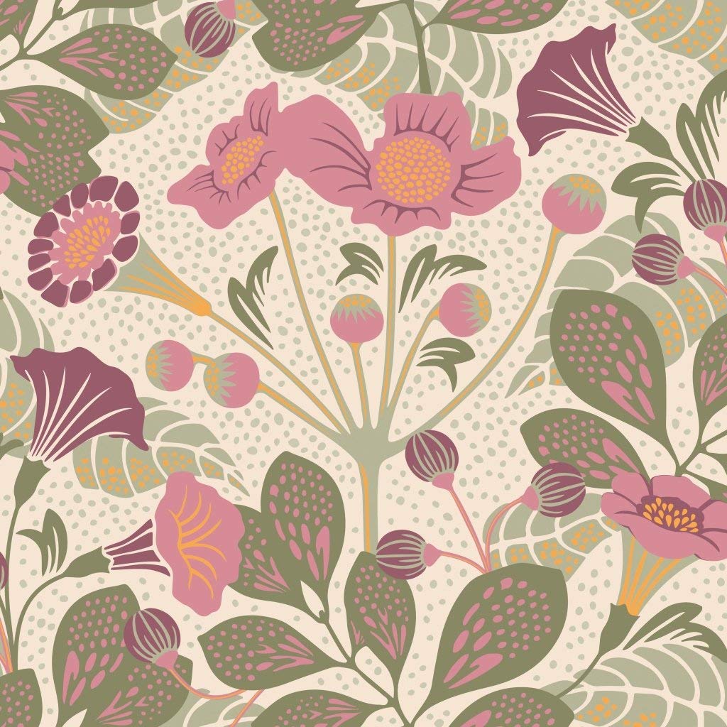 BorasTapeter Hanna Werning Wonderland 1474 Non-Woven Wallpaper Hibiscus Flowers And Leav