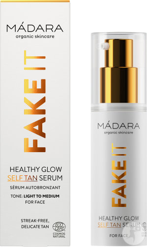 Mádara Fake It Healthy Glow Self Tanning Serum Face Pump Bottle 30ml