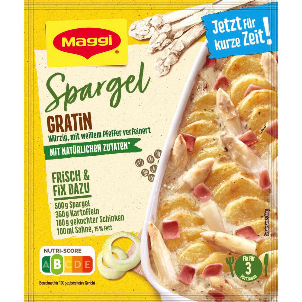 Maggi-Fix, asparagus gratin