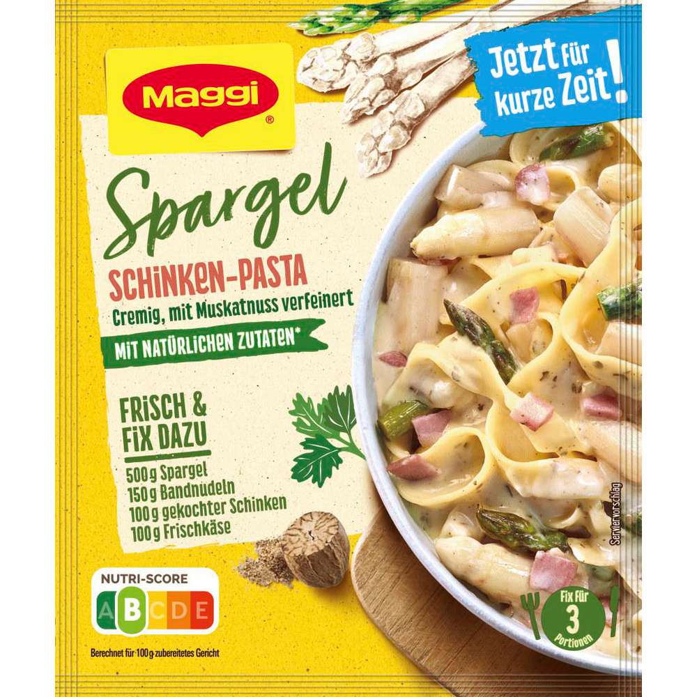 Maggi-Fix, asparagus pasta with ham