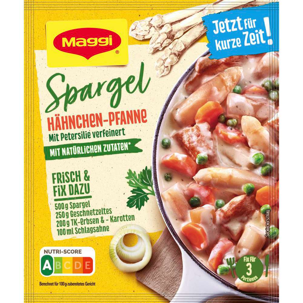 Maggi-Fix, asparagus pan with chicken
