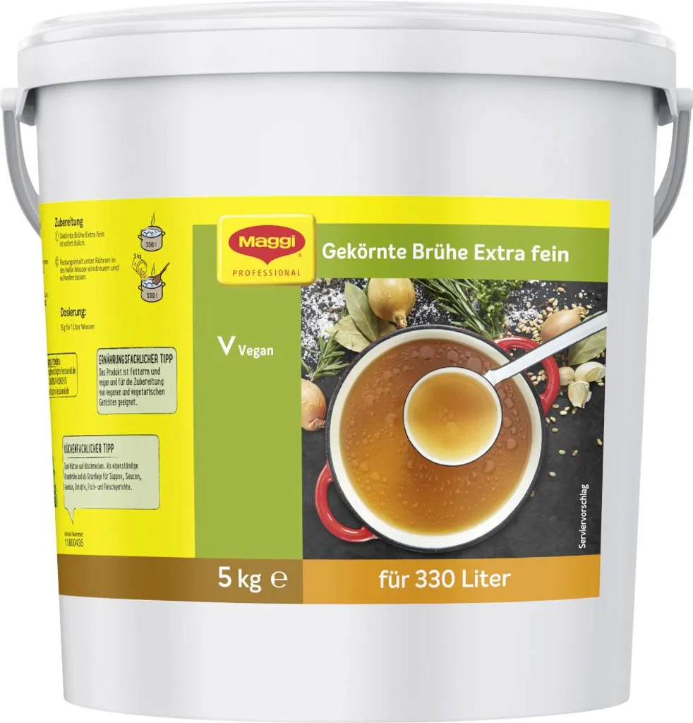 Maggi Granulated Broth Extra Fine 330 Liter Bulk Pack for Catering 5000g