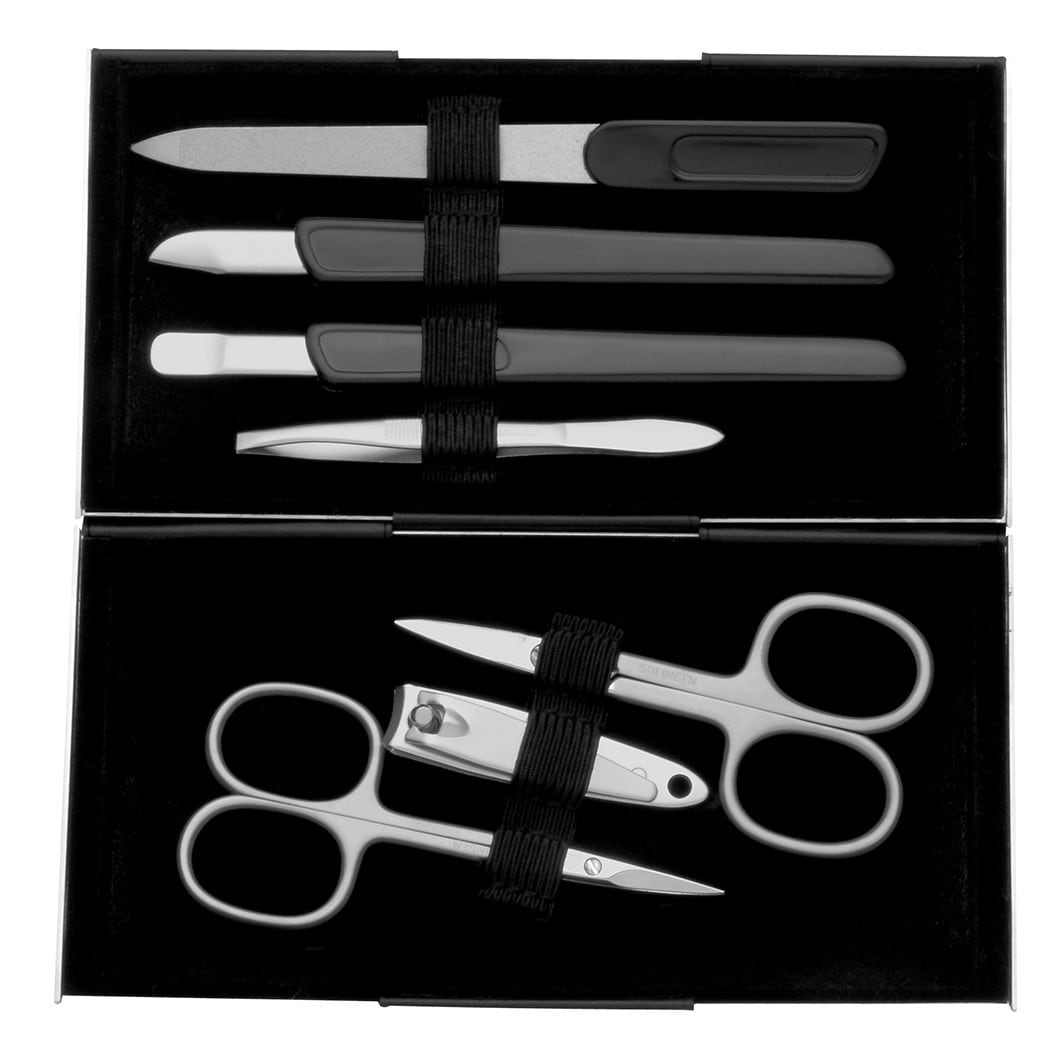 ERBE "Magic Box" manicure set, silver matt, 7-pc.
