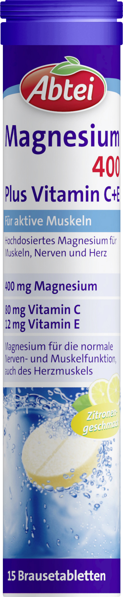 Abtei Magnesium 400 Plus effervescent tablets