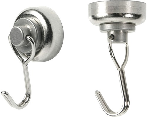 Magnetic hook Twister silver Ø 25 mm, set of 2