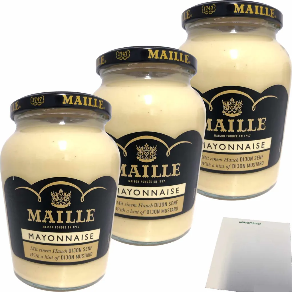 Maille Mayonnaise Gourmet with a touch of Djon mustard 3-pack (3x320g jar) + usy block