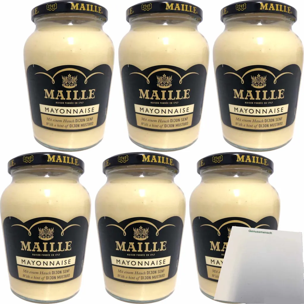 Maille Mayonnaise Gourmet with a touch of Djon mustard 6-pack (6x320g jar) + usy block