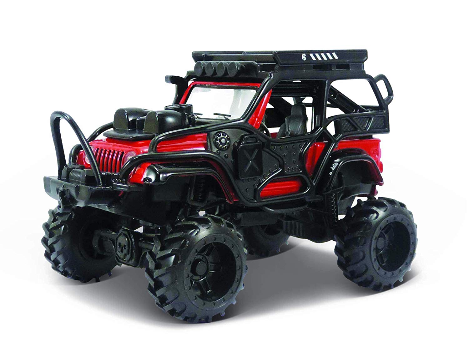 Maisto Desert Rebels 2003 Jeep Wrangler Rubicon Red 21208 Black