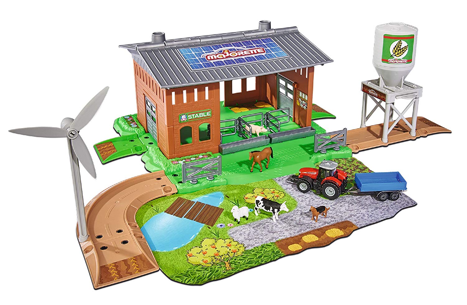 Majorette 212050007 Creatix Farm Stable Play Set, Highways & Accessories