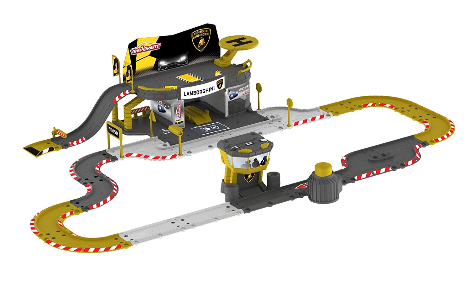 Majorette 212050025 Creatix Lamborghini Race and 5 Cars Toy Garage with