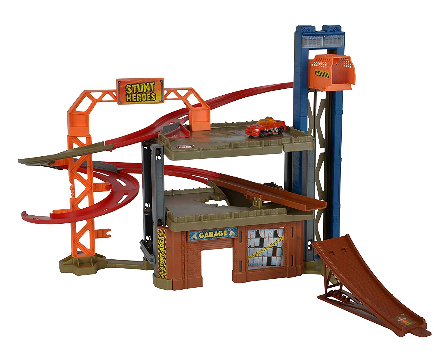 Majorette 212058014 Stunt Heroes Jump n 'bump Factory – Parking Garage