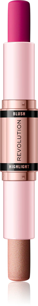 Makeup Revolution Blush & Highlight Cream blusher and highlighter duo in the form of a stick Farbton Sparkling Wine Shine 2x4,3 g