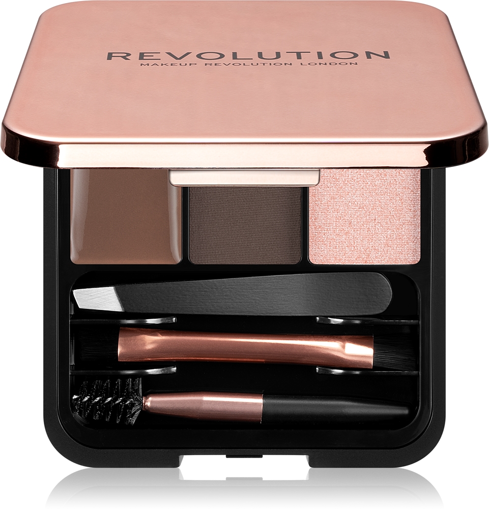 Makeup Revolution Brow Sculpt Kit Set for perfect eyebrows Farbton Dark 2.2 g