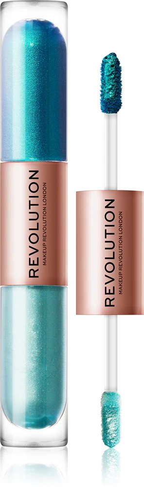 Makeup Revolution Double Up Liquid Eyeshadow 2 in 1 Farbton Tranquillity Blue 2x2,2 ml